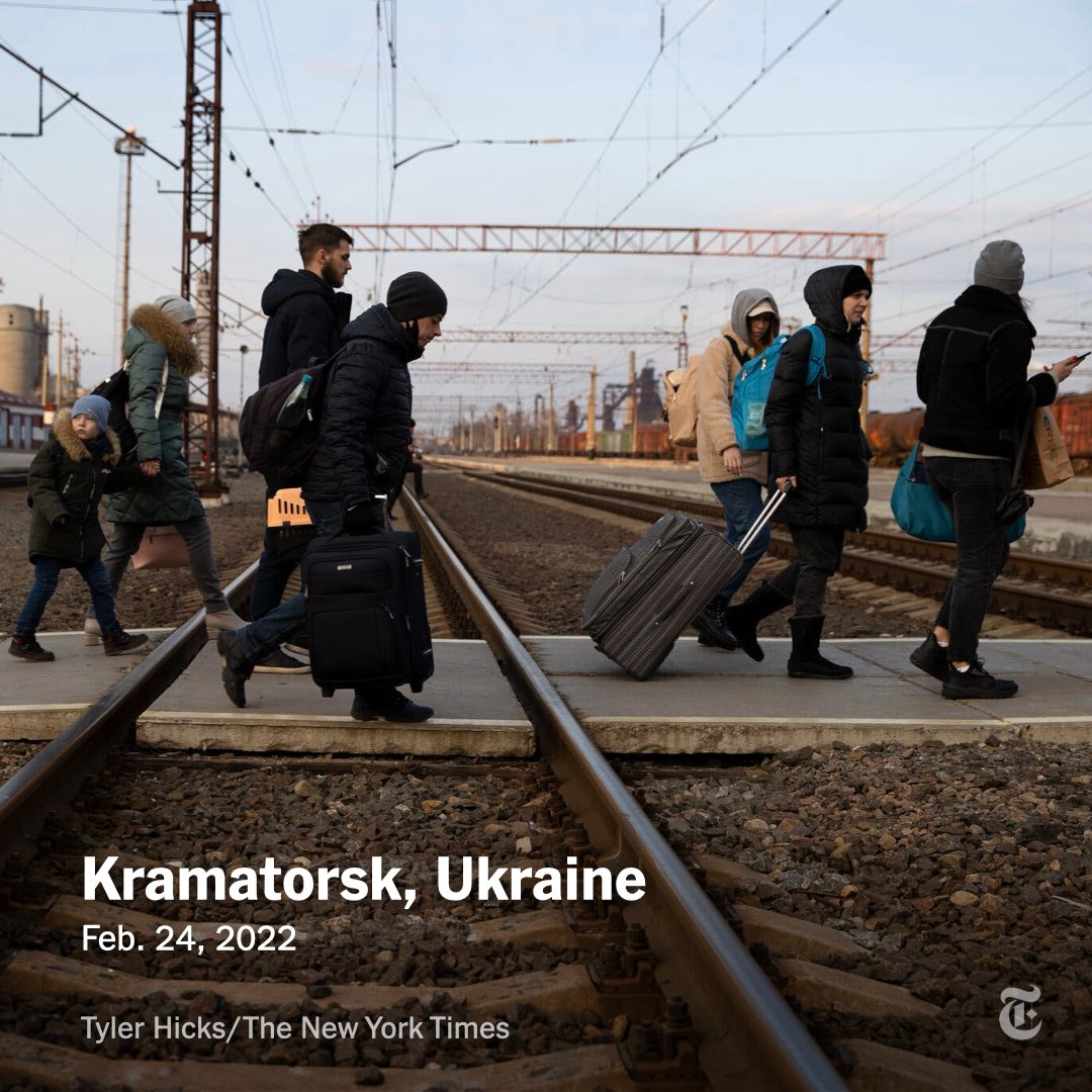 Fleeing families in Kramatorsk, Ukraine, were boarding trains operated specifically for evacuation heading west to Kyiv and Lviv. 

Ukrainian officials reported that more than 40 soldiers were killed from Russian attacks and dozens were wounded. nyti.ms/3vdY25m