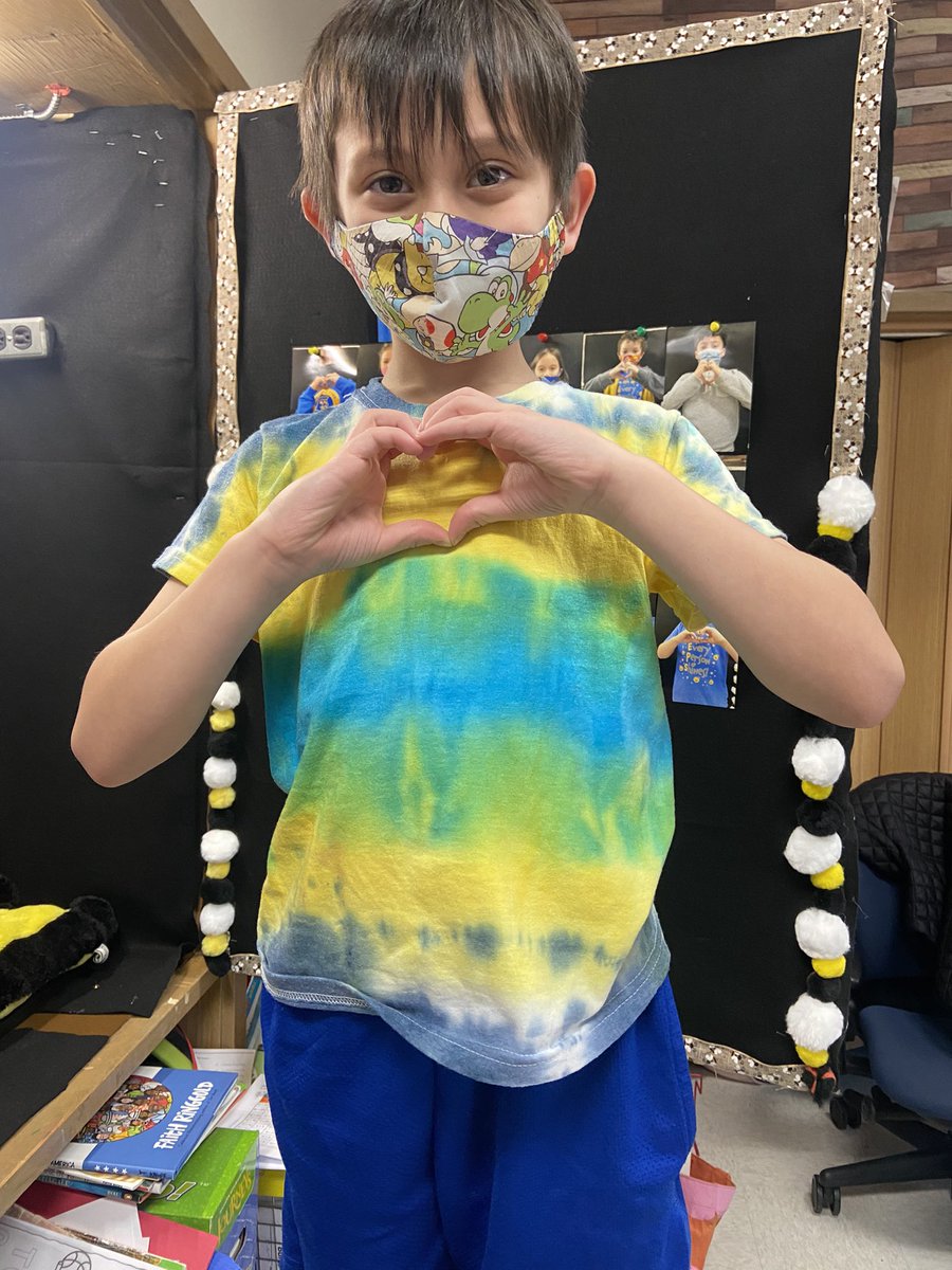leenbright's tweet photo. So it was 2/22/22 and we tie-dyed shirts to 🎉 celebrate and wore them on 2/23/22 and had record high temps in winter! #thisisus #brightbunch #palindrome #2ndgraders2022 https://t.co/JdKKhVtohR