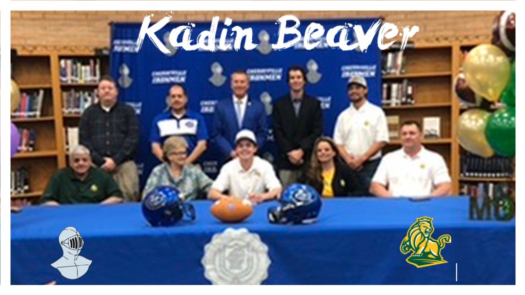 IronmenCHS's tweet photo. Congratulations to Kadin Beaver on signing with Methodist University today! One of the best leaders to ever come out of CHS! https://t.co/llzaftMyDH