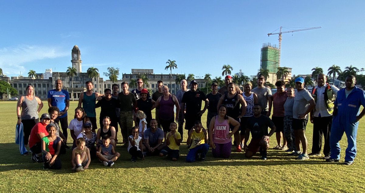 AusHCFJ's tweet photo. Vinaka vakalevu to all those that joined #TeamADF for the first #vuvale bootcamp of the year🙌! 

The high intensity workouts were a great way to start the day. https://t.co/DWWF4Pl4JN