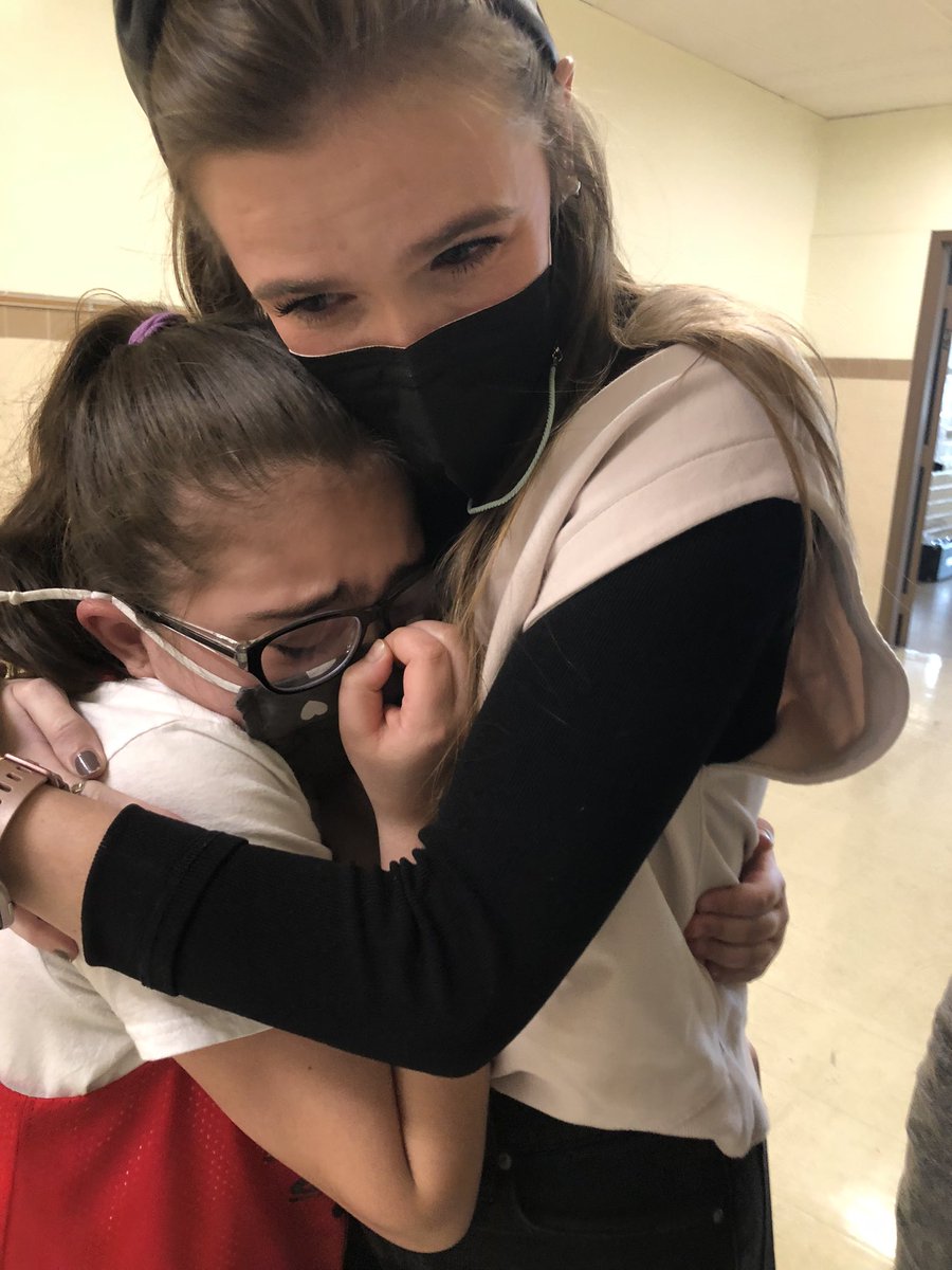 BrigittePittare's tweet photo. You know when you have built strong relationships with your students that when you come back to visit , they cry and jump with excitement 😊! So wonderful to have my former co-teaching partner back in the building for a visit @MissCutia. We miss you so so much! https://t.co/ooaQRiC3R6