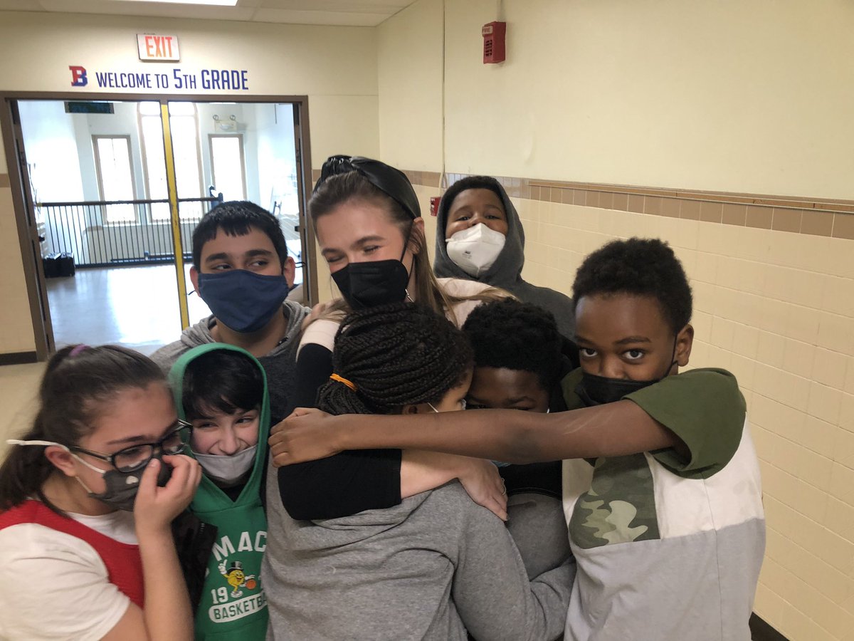 BrigittePittare's tweet photo. You know when you have built strong relationships with your students that when you come back to visit , they cry and jump with excitement 😊! So wonderful to have my former co-teaching partner back in the building for a visit @MissCutia. We miss you so so much! https://t.co/ooaQRiC3R6