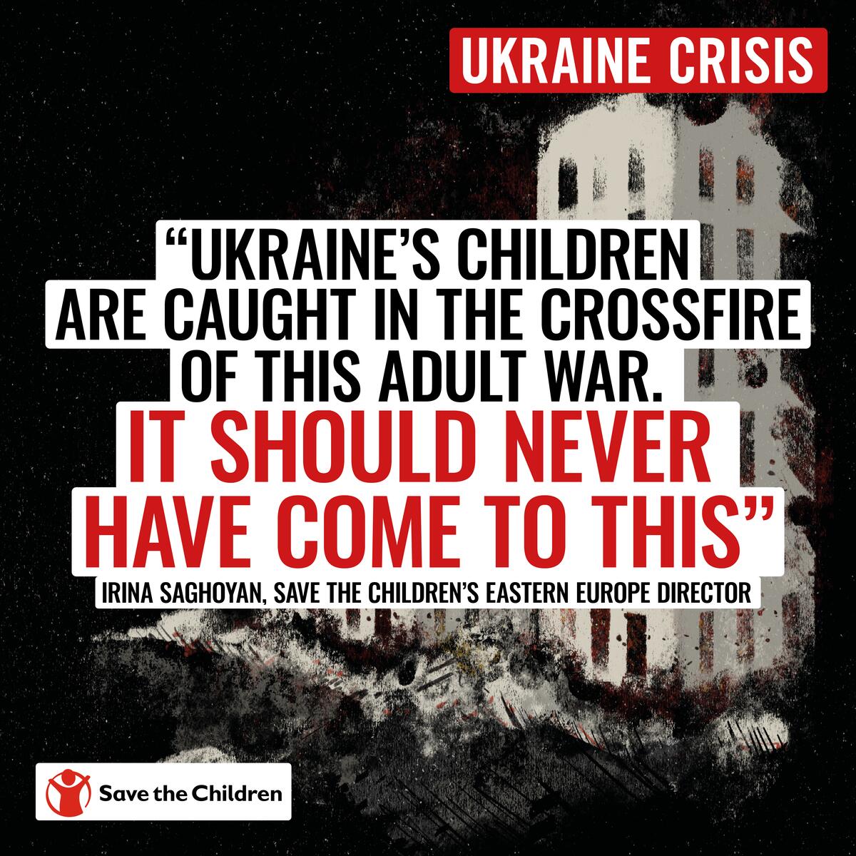 Save the Children Canada on Twitter: "The hostilities across #Ukraine are putting 7.5 million children at risk. No child should have to grow up in violence. #Stopthewaronchildren Click here to support children