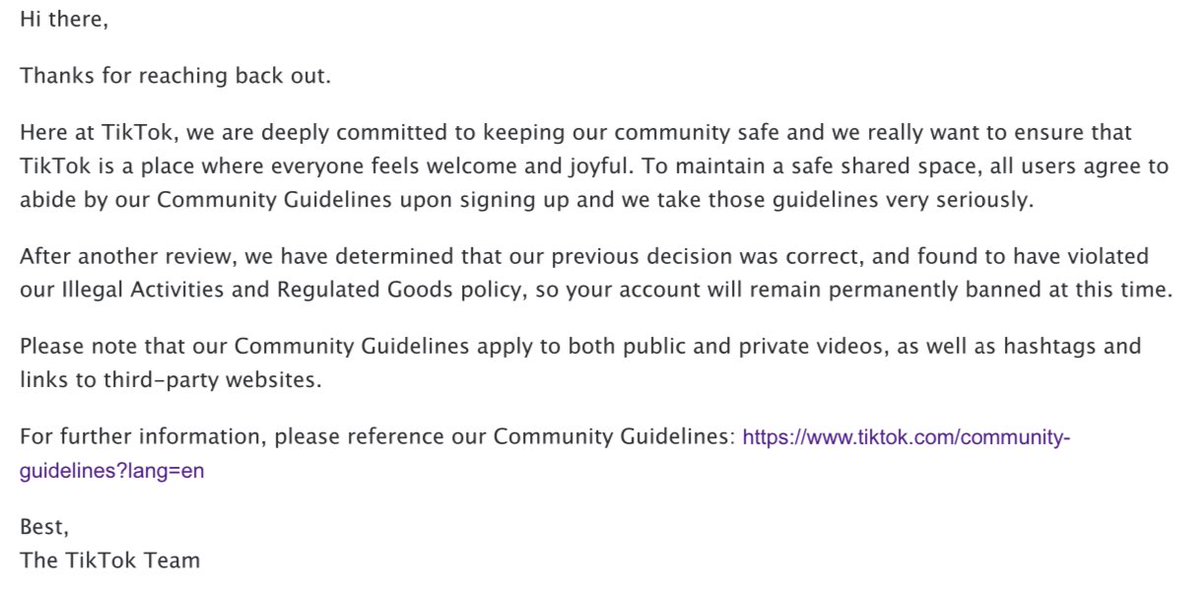 Milweb1's tweet photo. @TikTokSupport I am waiting for my appeal but received an email from feedback@tiktok.con saying I violations for Illegal activities and regulated goods which all have nothing to do with my shipping signs content. Can you please help resolve this issue? TikTok: Milweb1 https://t.co/e6cFt4mTll