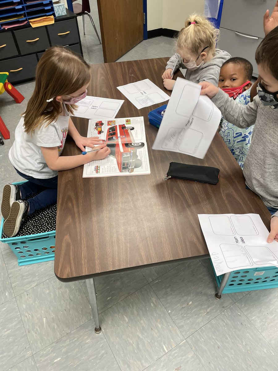 KatelinNolan1's tweet photo. Was excited to try something new this morning by using the carousel strategy to review main idea. In groups, students hunted in NF books to use clues that would tell them the main idea. The kiddos worked as a team and had fun! #ShineOn #oneccps https://t.co/VoVhhU5i3o