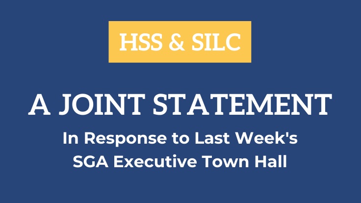 today we have a joint statement for both SGA campaigns from HSS and SILC regarding last week’s exec town hall ‼️  visit the link in our bio or read in the thread below ⬇️