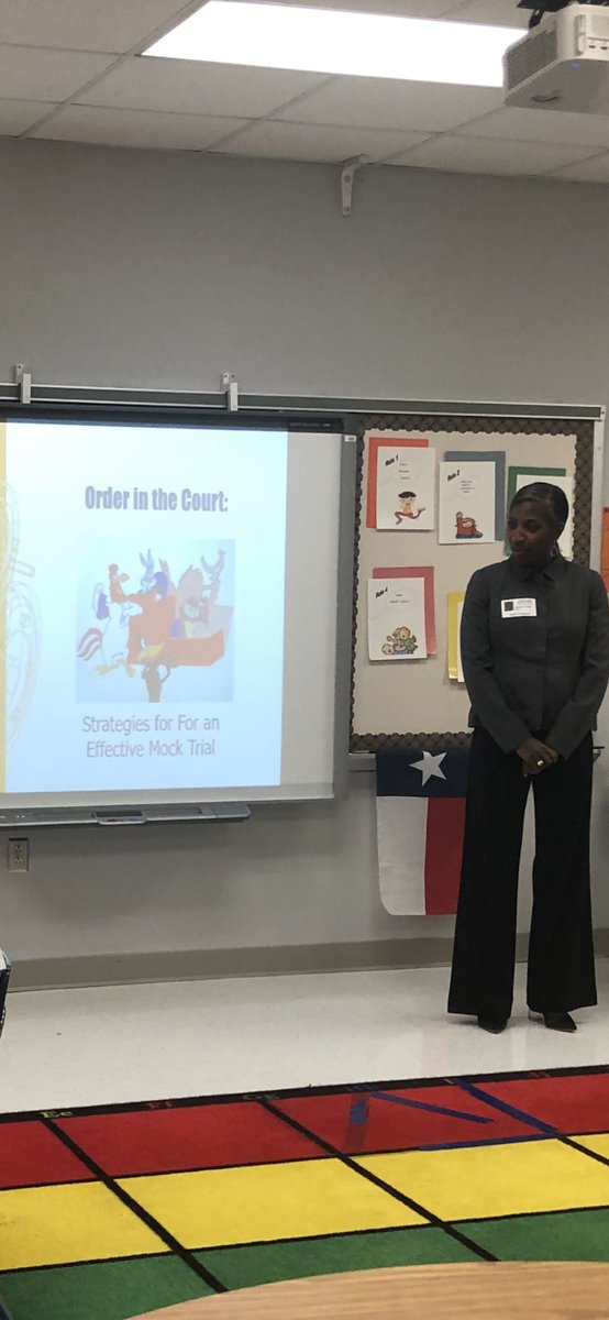 Finkejaclyn's tweet photo. Super exciting for our REACH students at SES today!! Attorney, Mrs. Zandra Foley, stopped by to offer strategies for a successful case as they begin preparing for their Mock Trial!! #openingstatements #evidence #juryrapport @CedricSmithElem @MISD_ElemAdvAca https://t.co/LTsTwICy42