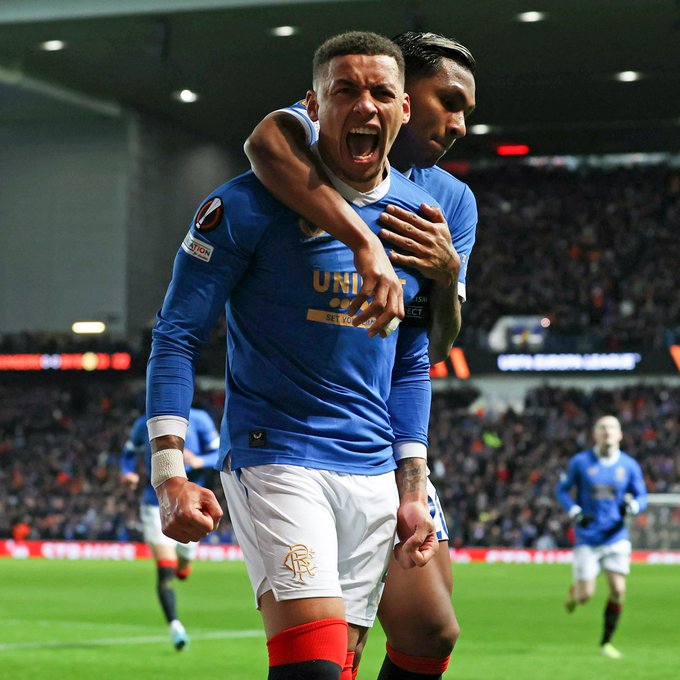 Rangers-Dortmund maçında Tavernier'in gol sevinci