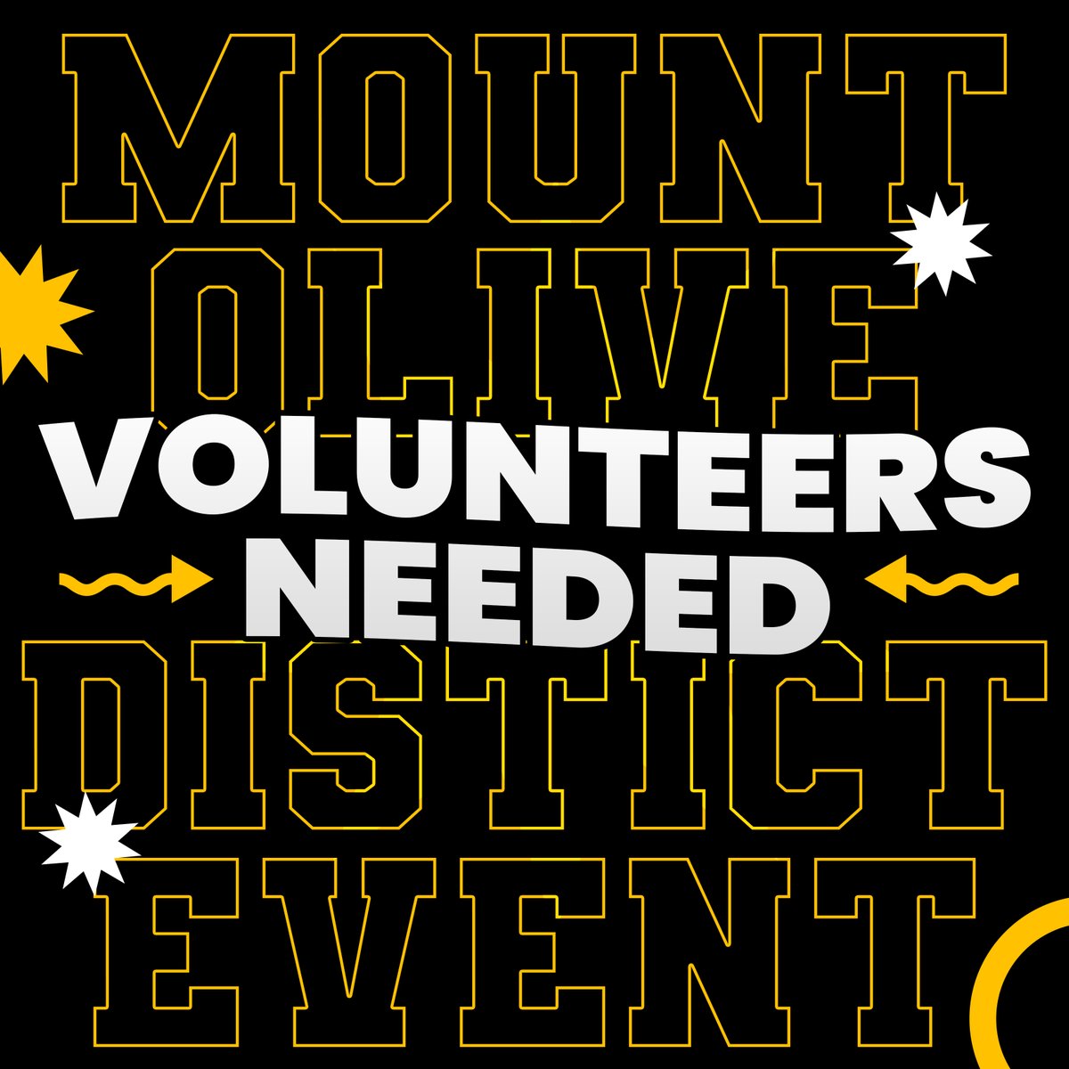 On March 11-13, Mount Olive will have the District Event BACK IN-PERSON! We are looking for volunteers to help us run this amazing event! 

Sign up here: buff.ly/3vepTCs