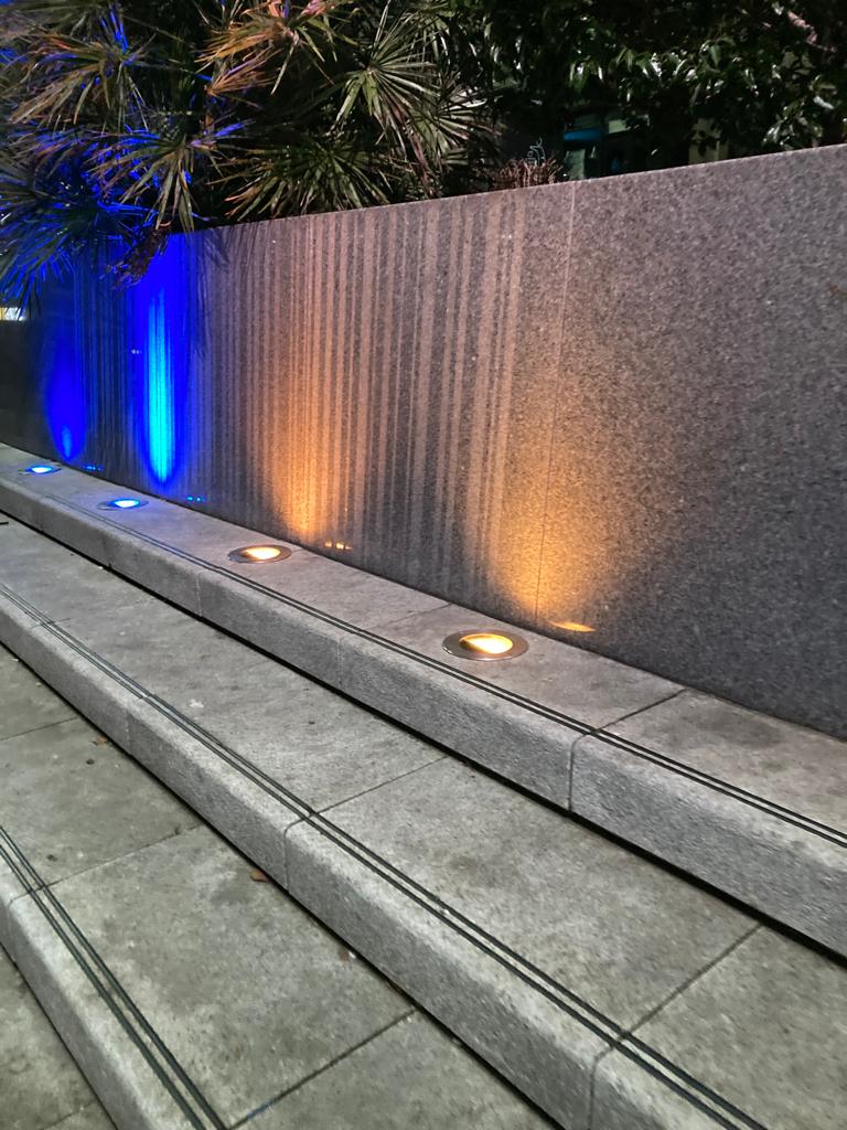 The town has been lit up in a show of support for the people of Ukraine tonight 💙💛