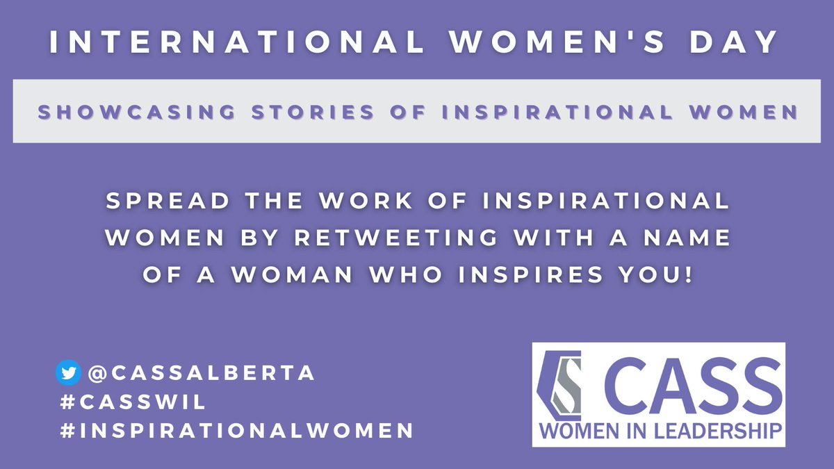 Follow our tweets the next 2 weeks as we celebrate Women in Leadership, building to #IWD2022 on Mar 8 #CASSWiL #InspirationalWomen <a href="/RhaeAnnH/">Rhae-Ann Holoien</a> <a href="/kardynal_teach/">Laurie Kardynal 🇺🇦</a> <a href="/PRannelli/">Pam Rannelli</a> <a href="/AndreaHolowka/">Andrea Holowka</a> <a href="/EscottLearning/">Cindy Escott</a> <a href="/DellaMurphyRus/">Della Ruston</a> <a href="/LyndaBurgess/">LyndaBurgess</a>