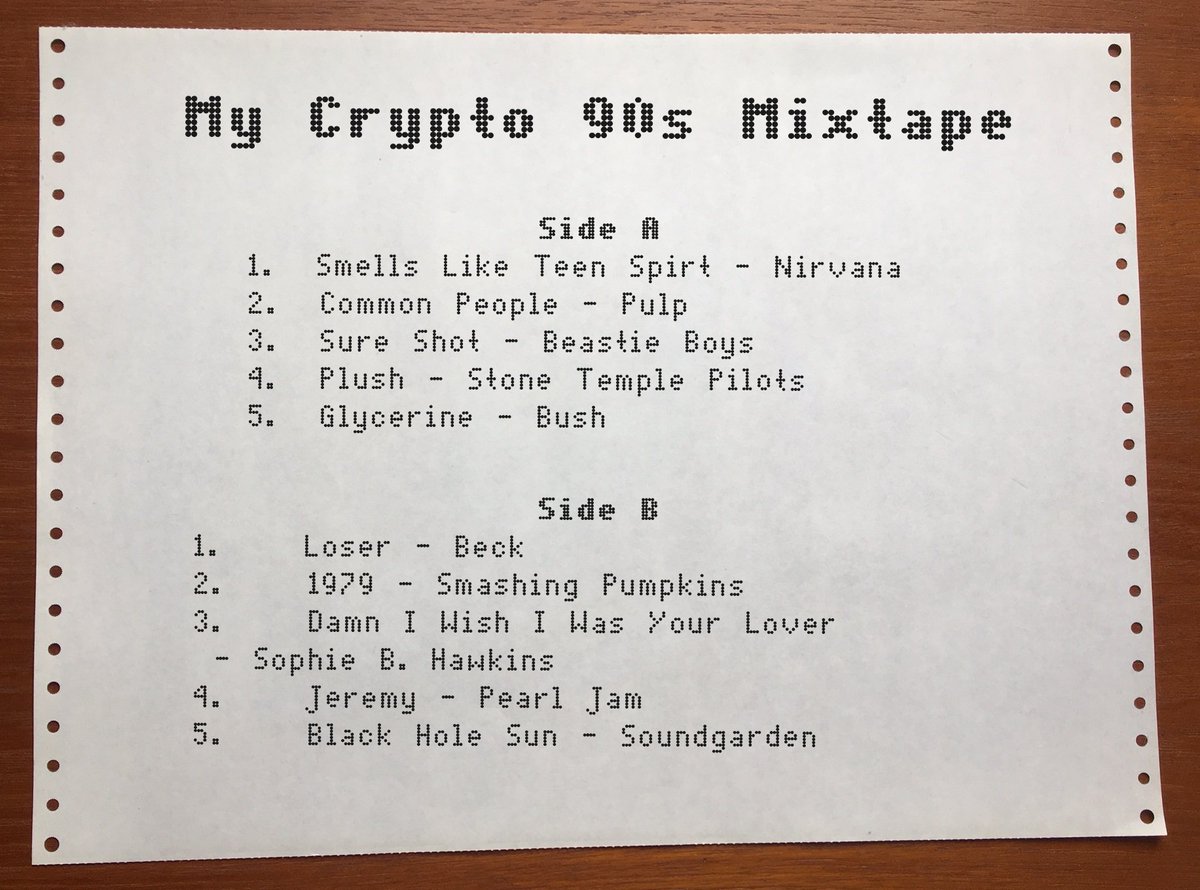 GrayGhost's tweet photo. Not entering for the contest, just doing it for fun.
#Crypto90sMix https://t.co/QSatgjoOBl