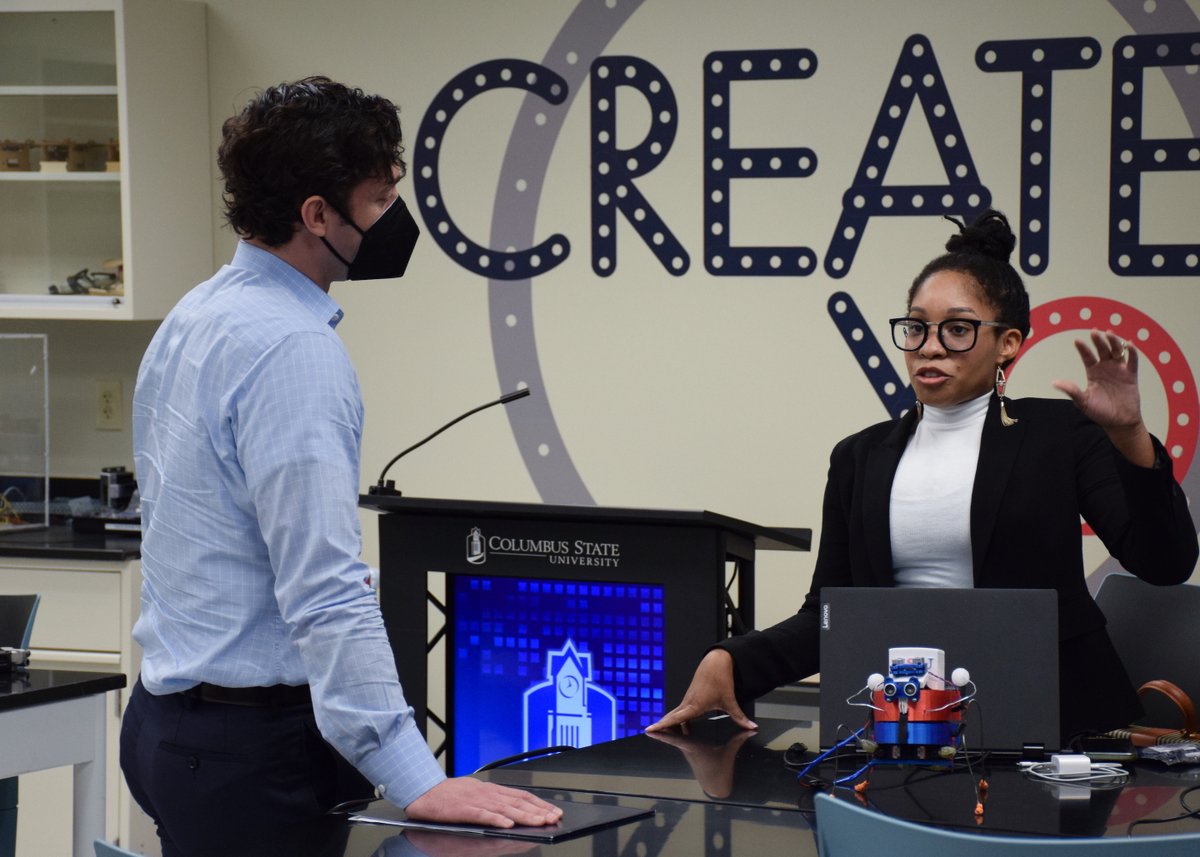 ColumbusState's tweet image. Sen. @ossoff was on campus today to tour the robotics engineering lab and hear about the hands-on experience available for students pursuing the field.

Ossoff also announced efforts to secure additional resources for a science education partnership between @MCSDSchools and CSU.