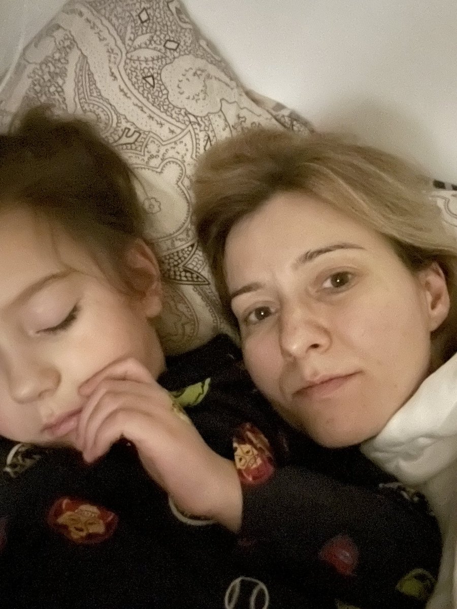 My daughter and I surviving the night in Ukraine. We are real people at war with crazy dictator and we need the world’s support right now #StandWithUkraine