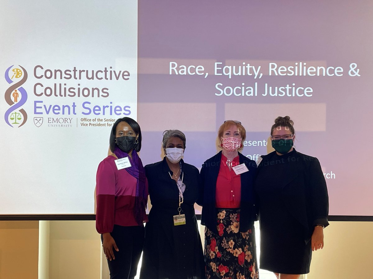 DeborahWBruner1's tweet image. ANNOUNCING Pitch session awardees @emory_research Constructive Collisions event on Race, Equity, Resilience &amp;amp; #SocialJustice to Dr. Zanthia Wiley @EmoryMedicine @EmoryInfectDis &amp;amp; Dr. Monica Parker @EmoryNeurology for study to increase minority participation in #clinicalresearch