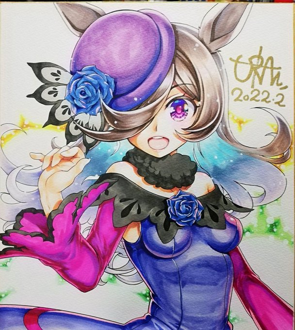 ライスシャワーの色紙完成しました。 