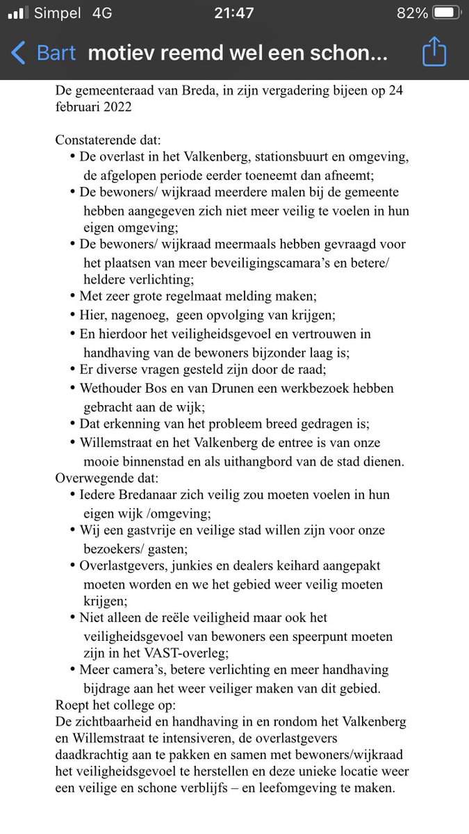Laatste debatraad <a href="/breda/">Gemeente Breda</a>. <a href="/cdabreda/">CDABreda</a> zal deze motie vreemd ‘veilige entree en wonen in de stationsbuurt’ indienen. Opdracht voor het nieuwe college om SAMEN met de bewoners het veiligheidsgevoel te herstellen! #dekrachtvansamen ⁦<a href="/NS_Stations/">NS Stations</a>⁩  ⁦<a href="/politie_brabant/">politiebrabant</a>⁩