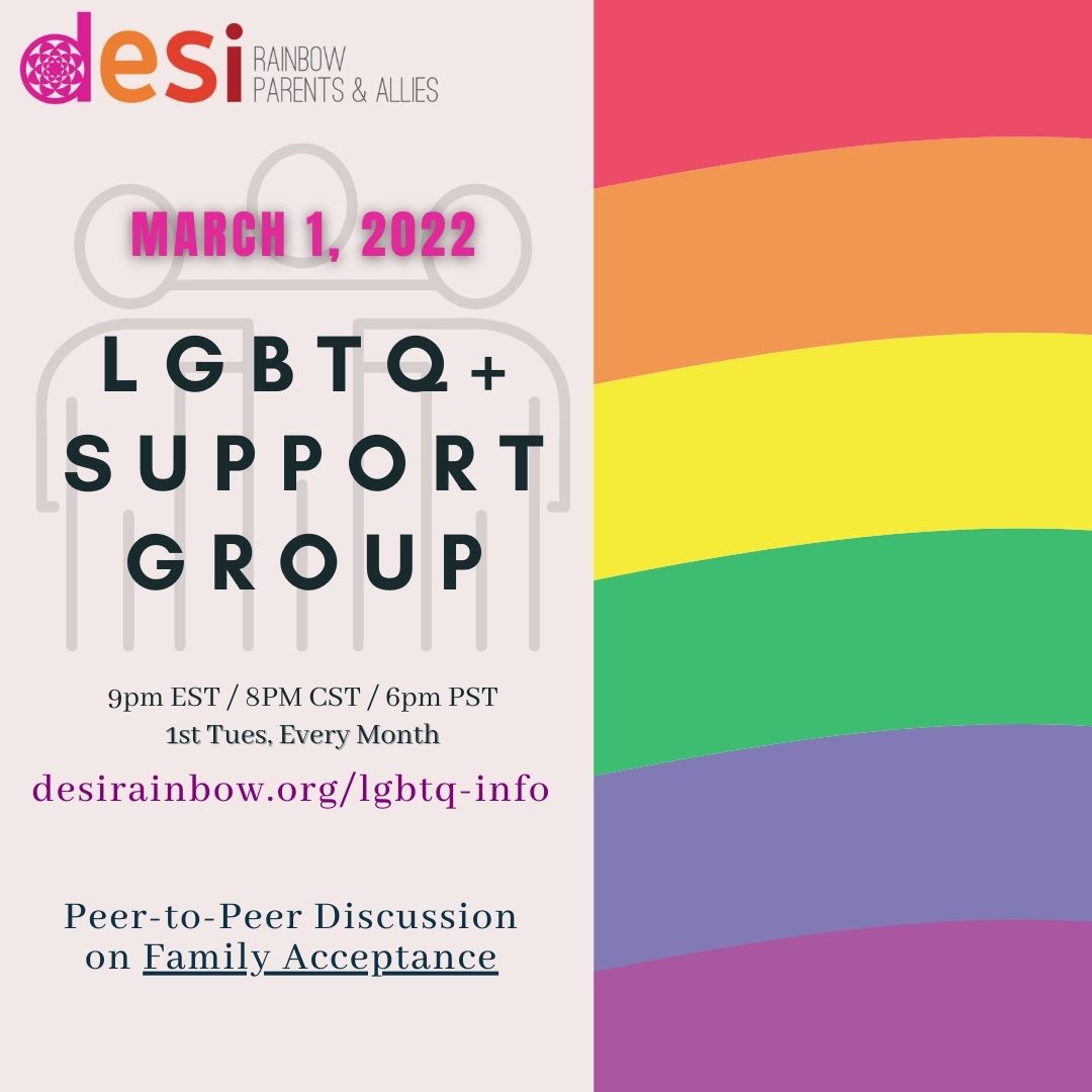 desirainbow1's tweet image. We invite LGBTQ+ South Asians to join our monthly virtual support group! Join us Tuesday, March 1, 9 p.m. ET, 8 p.m. CT, and 6 p.m. PT. Register at desirainbow.org/lgbtq-info

#peersupport #supportgroup #virtualsupportgroup #desirainbow #lgbtqia #TGNC #nonbinary #queer #southasian