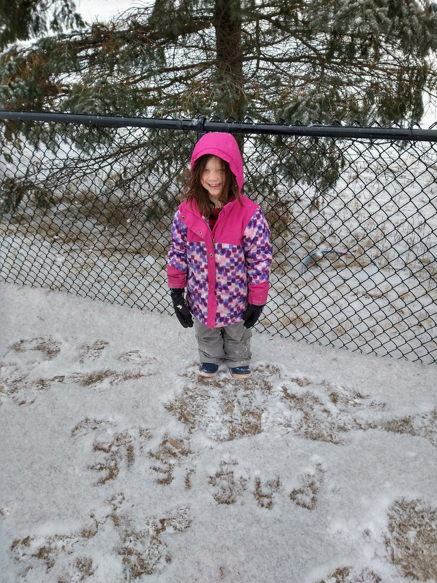 Who needs a sandy beach when you can write your name in the beautiful, fluffy snow?!? @tynetots2000 @mrsfuoss #wcsflight #februaryismyfavorite