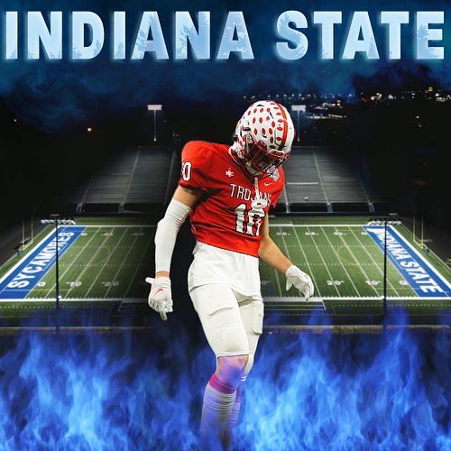 HarrisonStomps's tweet photo. After lots of prayer and talking with those closest to me, I have decided to attend Indiana State University to further my academic and athletic career! @IndStFB @COACHCOFFER @CmalryMallory @CGTrojanFootbal @cg_coach_moore @CGSportsNetwork https://t.co/aSGg1uzx1g