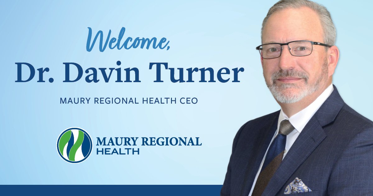 MauryRegional's tweet photo. Today, we are pleased to welcome Davin Turner, DO, as the new chief executive officer for Maury Regional Health.

We hope you will join us in welcoming Dr. Turner and his family to Maury Regional Health and Middle Tennessee! 

🔗: https://t.co/3QeLK8wt98 https://t.co/U1op5VZDv8