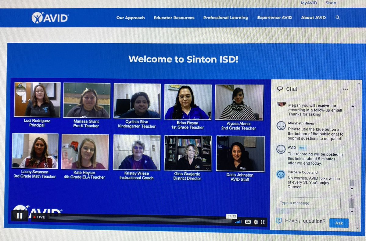 AVIDMWStates's tweet photo. Thank you Welder Elementary and Sinton ISD for showcasing how you leverage AVID for innovative leading and teaching to ignite passion in every teacher and every student. @AVID4College @AVID_CR @AVIDSWRegion @AVIDSRO #AVIDShowcase #EveryStudent #CollegeReady https://t.co/zNWLNKwLLW