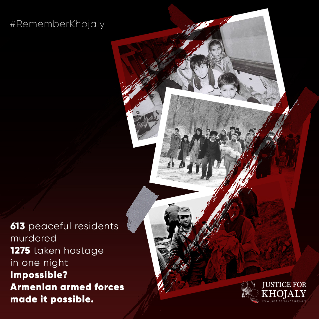 The defending #army and local population had to leave town. #Khojaly was #occupied by the #Armenian invaders by 5 a.m. Within one night the town was razed to the ground. <a href="/Khojaly_Justice/">Justice for Khojaly</a> #RememberKhojaly #JusticeforKhojaly #KhojalyGenocide #Khojaly30 #ireli2022