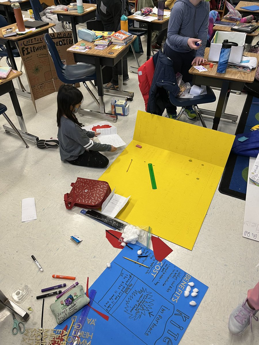 crgildea's tweet photo. Ancient China PBA is in full swing! Messy classroom = learning happening! @ColumbiaES_fcps https://t.co/n3W69hKrDq