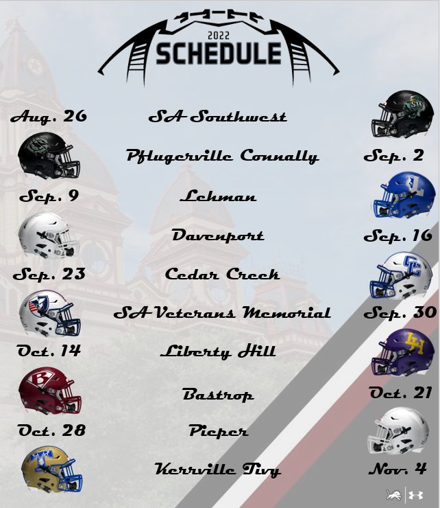 LockhartLionsFB's tweet photo. 2022 Football Schedule #TLW https://t.co/3uPixhyKd0
