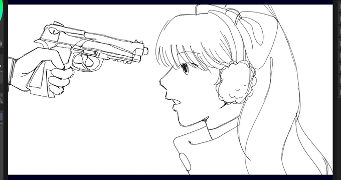 fav page sketchg (Dont worry he isnt Actually shooting her its just a metaphor❤️) 