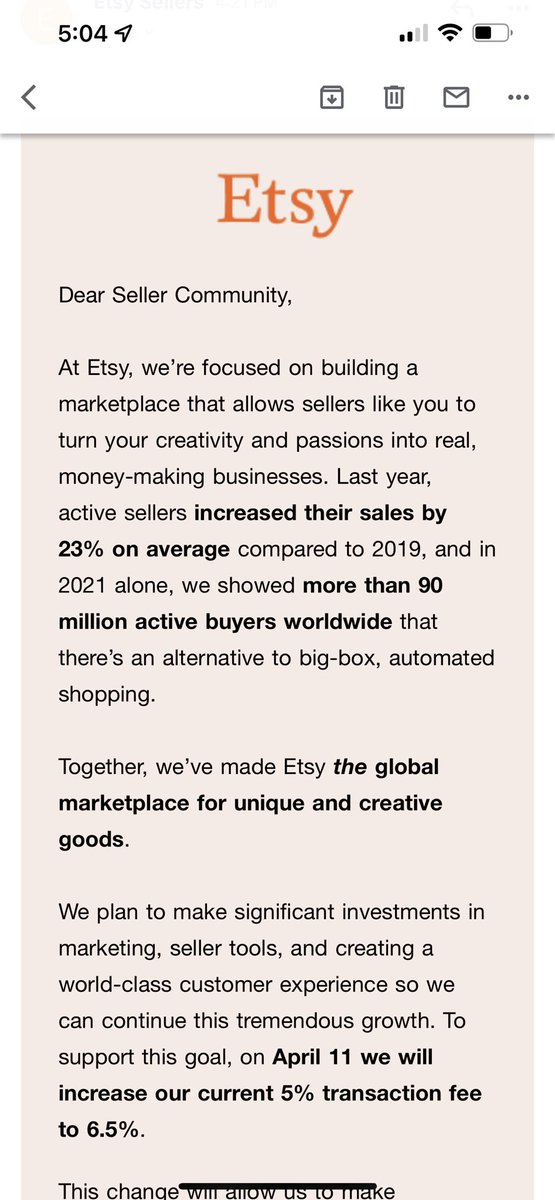 TitaniumOctopus's tweet photo. Wow Etsy. So thanks to the hard work of small businesses busting their ass, you’re going to INCREASE your transaction fees to 6.5%? So now we have to raise our already tight margins and prices to absorb this ridiculousness?🖕#etsy #SmallBusiness https://t.co/Ws3CQ4HrxW