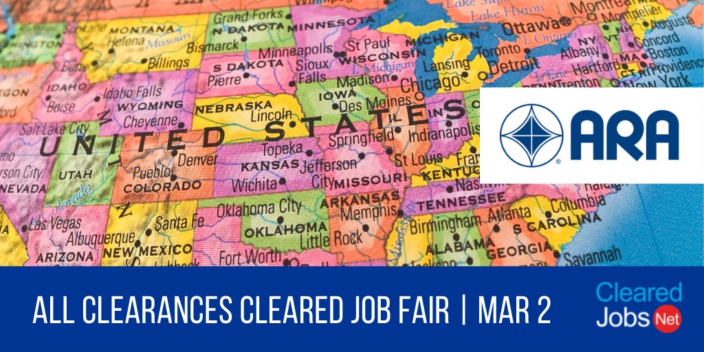 ClearedJobsNet's tweet image. Find your future with @ARA_News_Events at the March 2 Nationwide Virtual #ClearedJobFair clearedjobs.net/job-fair-compa… #AlgorithmDeveloper #CloudArchitect