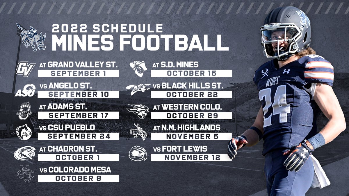 𝟮𝟬𝟮𝟮 𝗦𝗖𝗛𝗘𝗗𝗨𝗟𝗘

Anybody, anywhere, anytime. #HelluvaEngineer⚒️ 

📰minesathletics.com/news/2022/2/24…