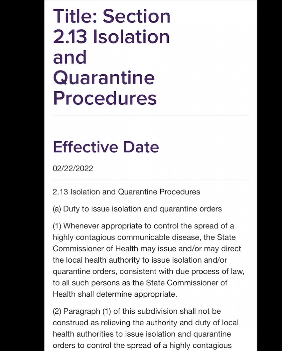 glasselizabeth_'s tweet photo. Do you remember the horrific NYS bill #A416 ?
It didn't pass, but a nearly identical DOH regulation was approved; it carries the same weight as a law: https://t.co/uhCoeTCtco
As of 2/22/2022 New Yorkers have the same sovereignty rights as your average farm animal.๐๐๐๐ https://t.co/BX9VNdAMj1