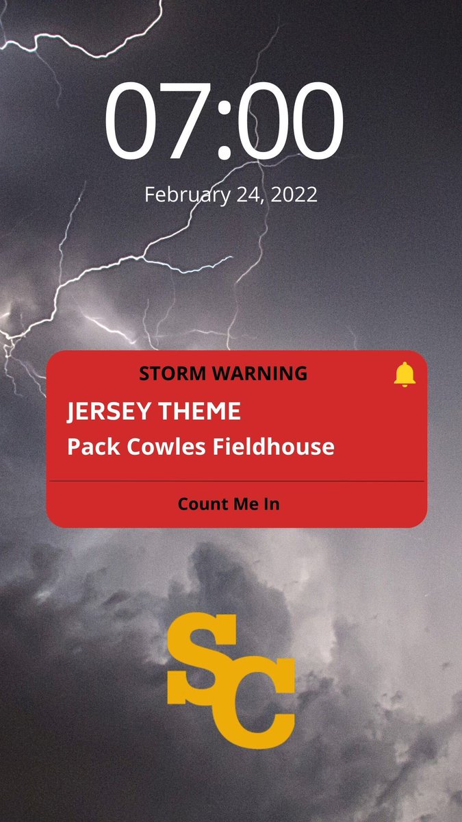 🚨You know the drill🚨 Jersey theme for <a href="/SCStorm_WBB/">Simpson Women’s Basketball</a> 🏀 Tip off @ 7pm vs. Luther! #Rollstorm #ARC