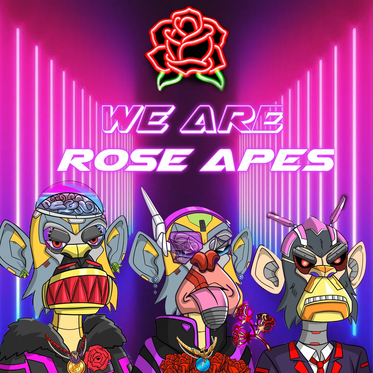 OasisEcosystem's tweet photo. @rose_apes is one of the NFT collections at @OasisEcosystem  with real utility!!!⚡️ they will have utilities at @RosePadMedia 

The total supply is 5555 with a mint price of 100$ in $ROSE

#OasisNetwork #oasisnft #NFTs #NFTsCommunity https://t.co/UkleMueA0A