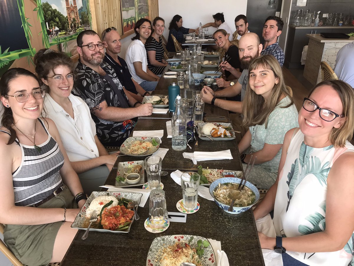 DrJDonel's tweet photo. Appreciating a meal with the team this week after group activities have been rare. Even rarer was someone remembering to take a photo 😊#lablunch #notallwork #comrades #science @jcu @CoralCoE https://t.co/oBQxsDKfR7