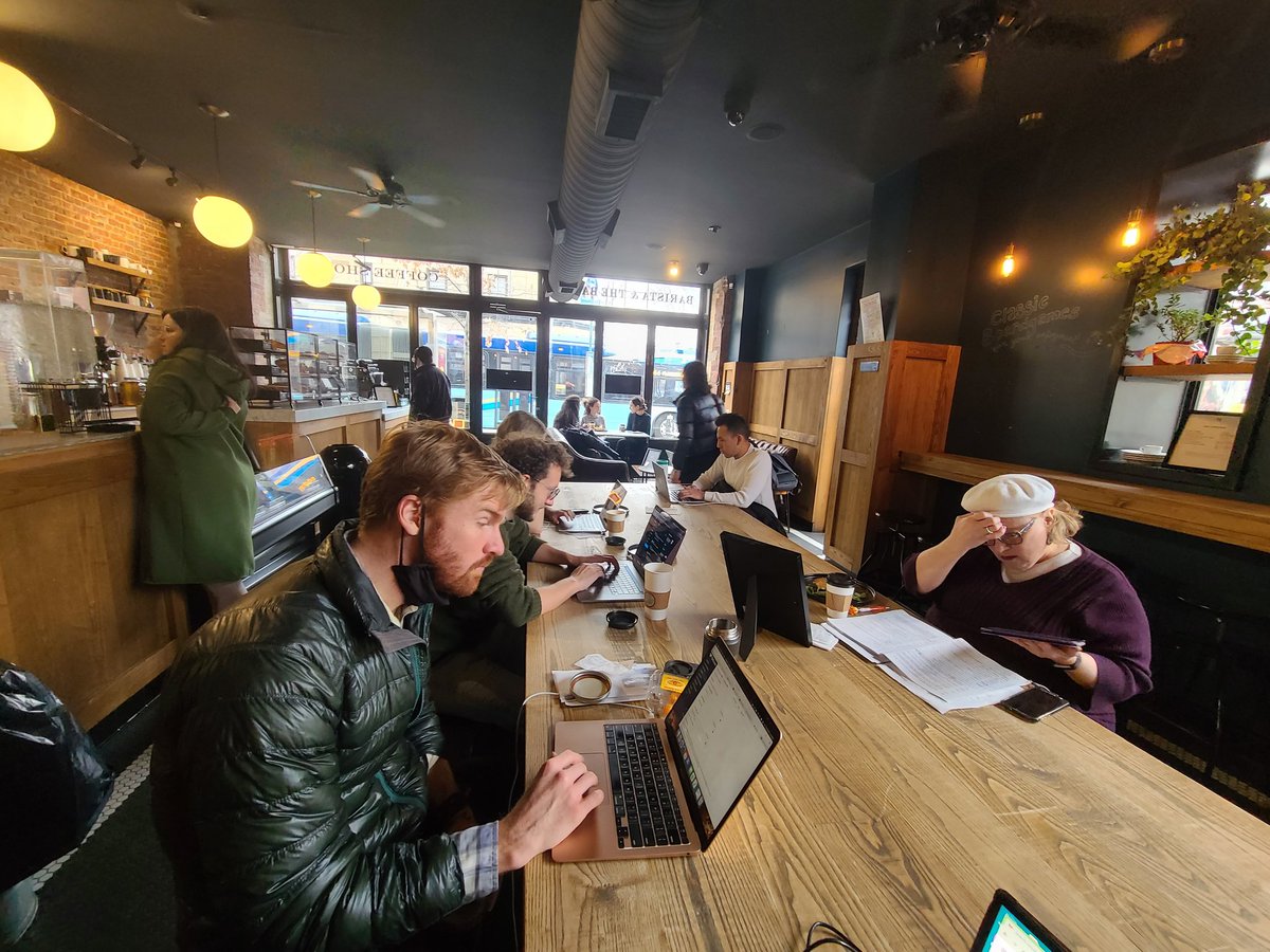 CafeOffice's tweet photo. Spent the entire day being productive as hell at the all-Kosher coffee shop @mcoffeeville in Crown Heights, Brooklyn. The temperature indoors is cold, but the atmosphere is cozy and conducive for getting a lot done. #Review #coffee #kosher https://t.co/fsg6EOXZfO