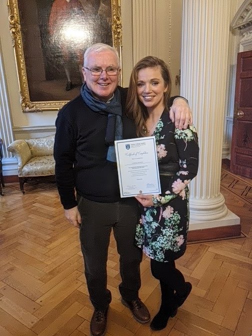 electricginger's tweet image. Me with my first teacher-My daddy who gave me the gift of ISL. only fitting that he was present when receiving my certificate. @studies_centre #deafinterpreter
