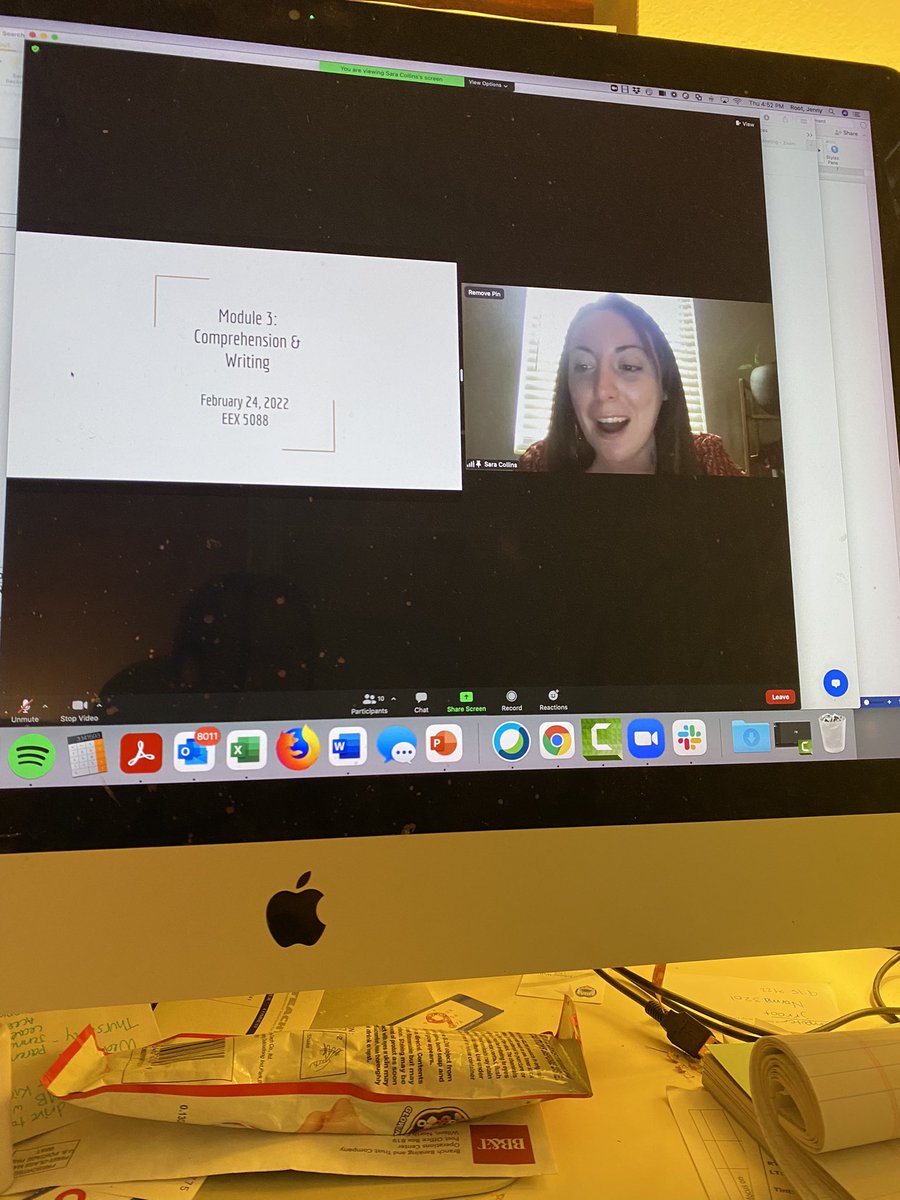 Dr_Jenny_Root's tweet photo. The amazing @sara_c_collins is leading our discussion tonight for #EEX5088 Access to the General Curriculum and making sure we begin by acknowledging how we are all feeling as humans today #teachLikeaNOLE #ExceptioNOLE https://t.co/I8Hi2CXzZq