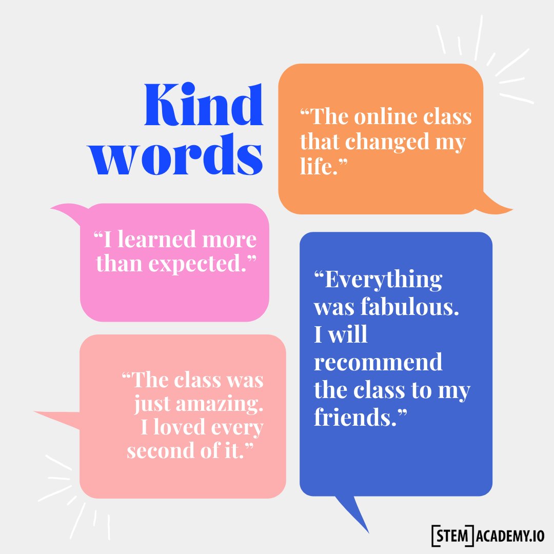 STEMacademy_io's tweet image. We see and hear your kind words, we are truly grateful.
Can't wait to see you in class!
#codinglessonsforkids #coding #STEM #FreeLesson #FreeActivity #KidsActivity #KidsActivities #science #stemeducation #education #engineering #technology #womeninstem #Lagosmums