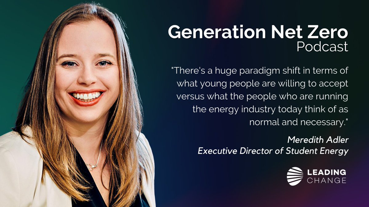 LeadingChangeCa's tweet photo. On ep. 1 of #GenerationNetZero our ED @boaganaba chats with another young Executive Director, @Meredith_Adler of @studentenergy! You can listen to their conversation now: https://t.co/PSi94Y6fnn https://t.co/XYkDsgsudF