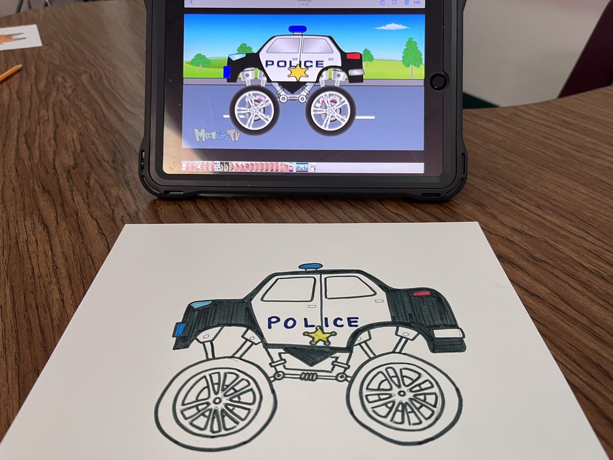 MsWhiteTheDino's tweet photo. Best part of this job: the chance to find the things that work best for individual kids. For this kiddo, it’s drawings of monster trucks. Each one is drawn in a series of stages throughout the day based on this student hitting his goal for that block. https://t.co/yvYdInoYPr