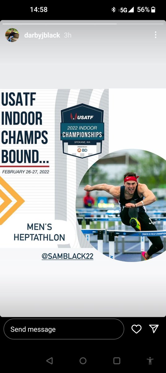 SCScoach's tweet image. Blessed/Proud to have this guy call me his Sprint Coach. 
 #USATFIndoors 
 @samblack1234