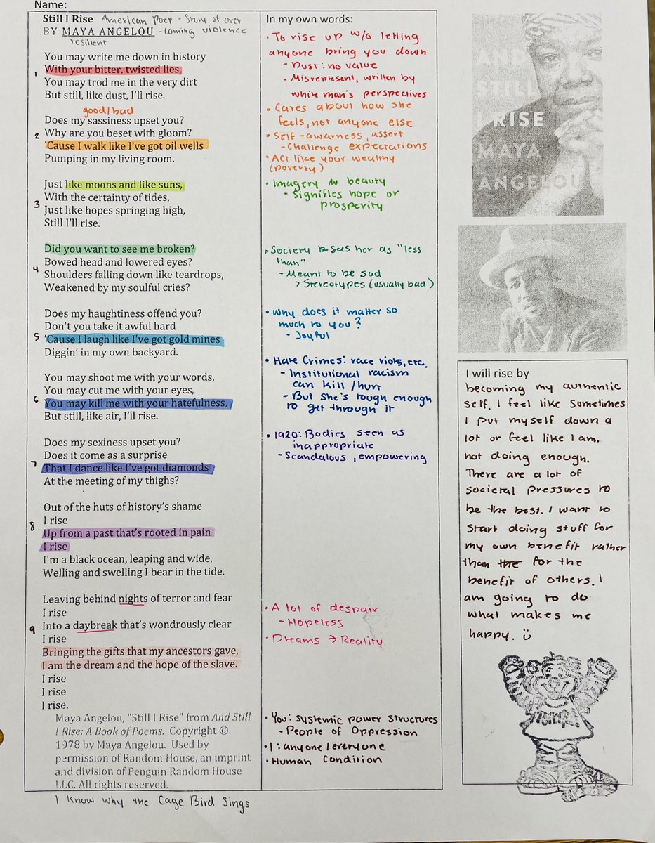 Listening to Ben Harper, reading Maya Angelou, and discussing life with my fabulous students. I love my job!