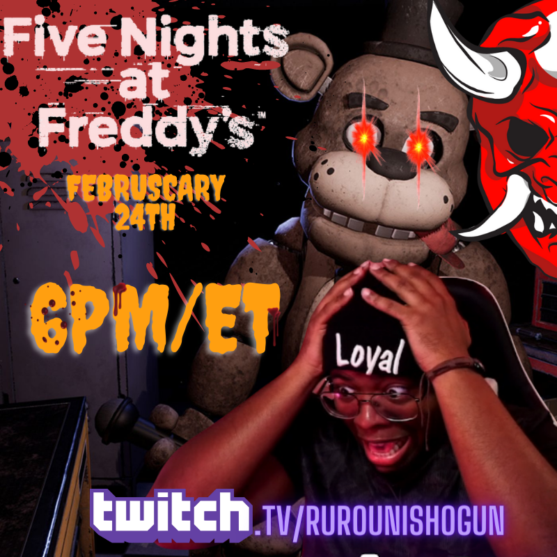 RurouniShogun's tweet photo. LIVE Now! Hope you're ready to for a fright. I might be freaking out! https://t.co/xNjdfpdzAK #FNAF #FebruSCARY #Twitch https://t.co/mRSadmflw4