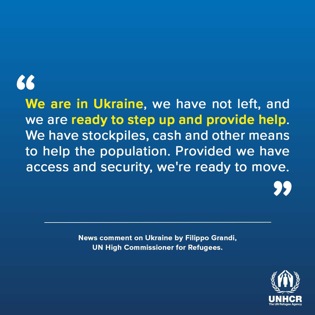Refugees's tweet photo. We are in Ukraine.
We have not left.
We are ready to step up and provide help. https://t.co/mvDZvNl2UR