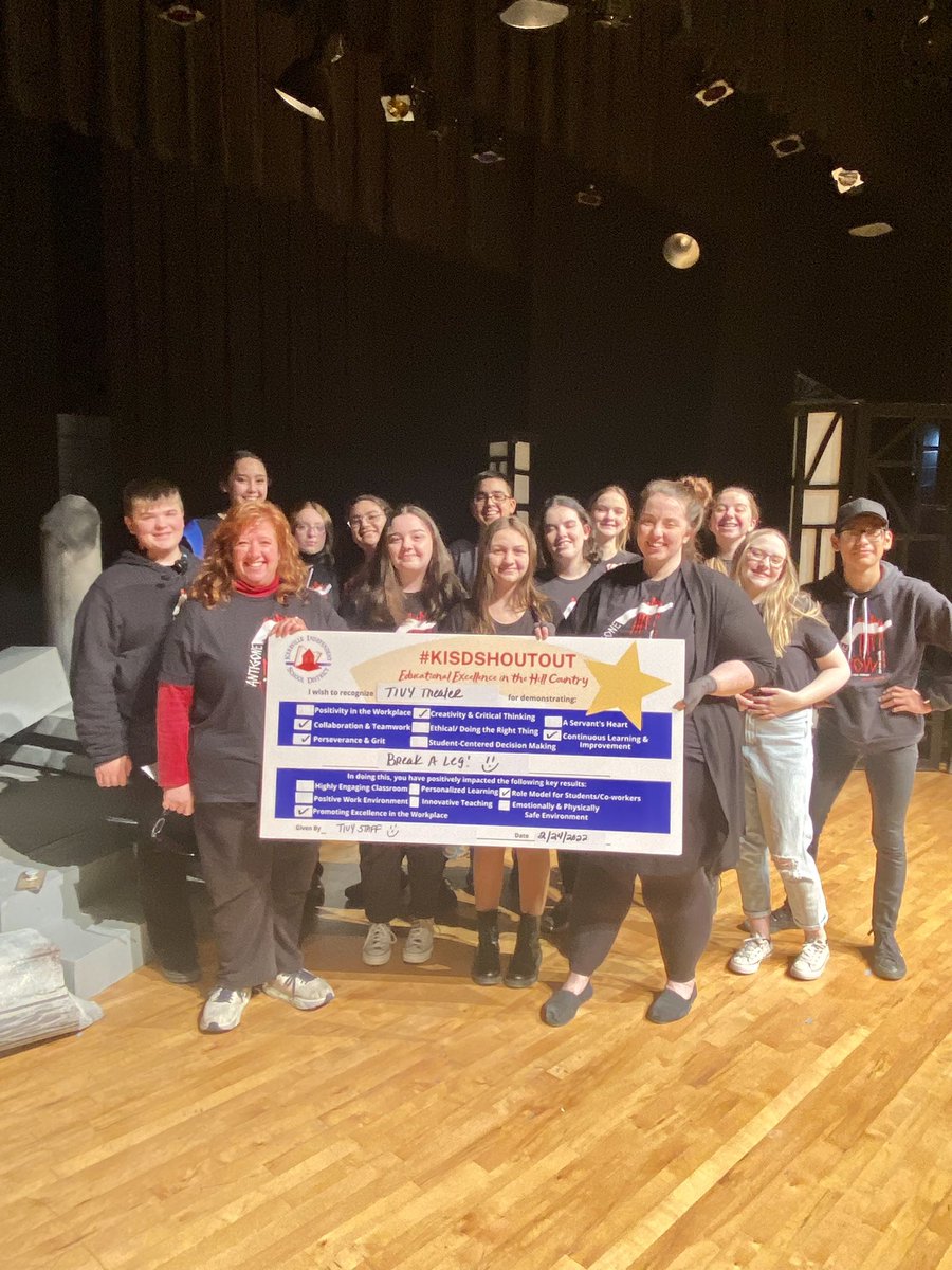 #KISDShoutout for our <a href="/TIVYHS/">Tivy HS</a> <a href="/TivyFineArts/">Tivy Fine Arts</a> UIL One Act Play! Mrs. Butler and Mrs. Sturm have them ready to go! Go support them tonight at 7PM. #Antigone #tivybest <a href="/kerrvilleisd/">kerrvilleisd</a> <a href="/BalserShelby/">Shelby Balser</a>