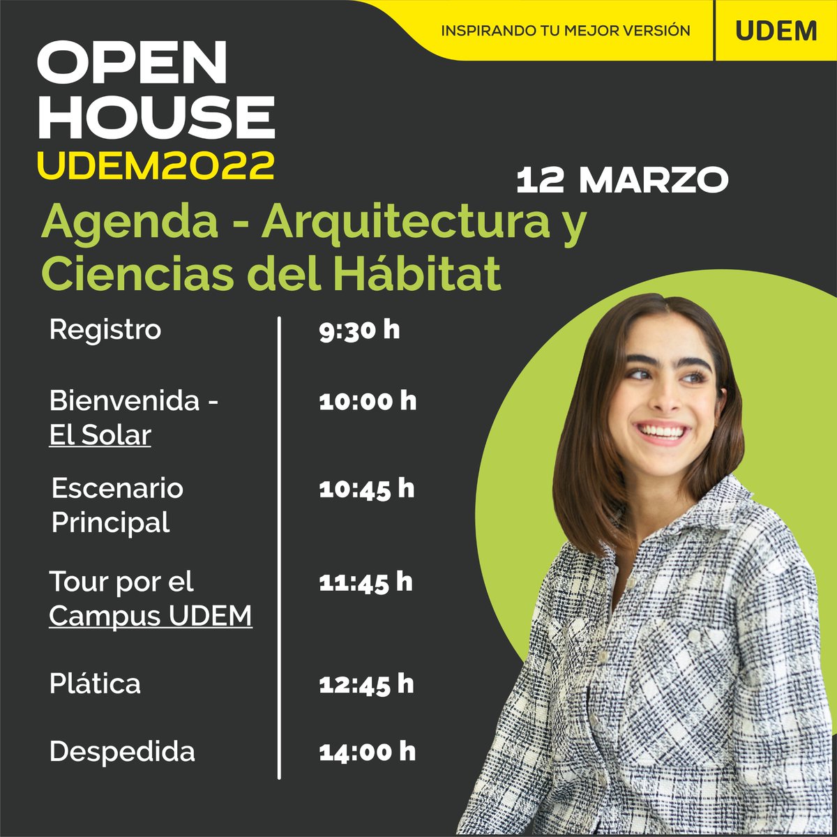 udem's tweet photo. 🚨#OpenHouseUDEM 🚨 

Si estás interesado en @NegociosUDEM, @edhuUDEM o @crgs_udem, este 12 de marzo conocerás todas las oportunidades que te ofrecemos y el campus de la universidad. 🤩 

Si aún no te registras, ¿qué esperas? 
https://t.co/IvZg69Ch2C 

#InspirandoTuMejorVersión https://t.co/w0JGH2fVqW