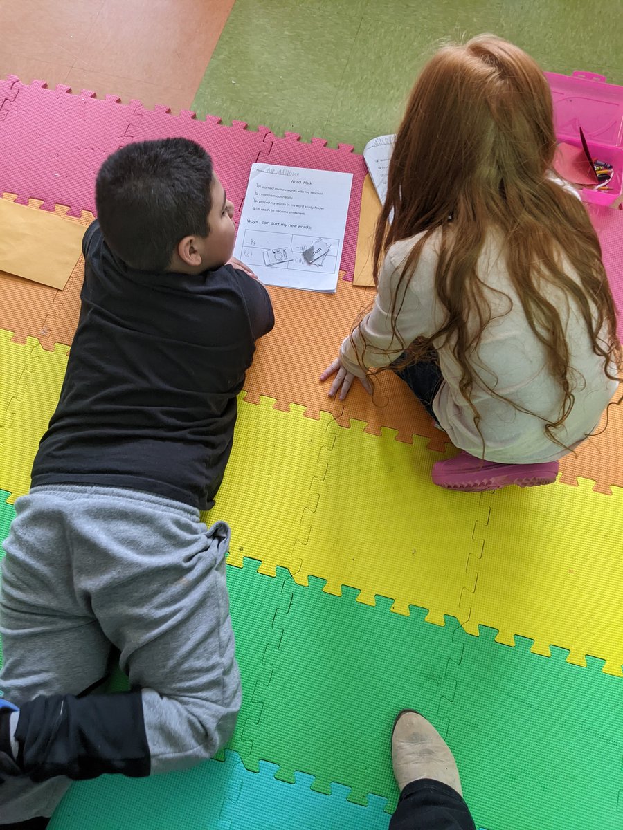 We love when we get to work together! We love buddy sorts with our word study words!